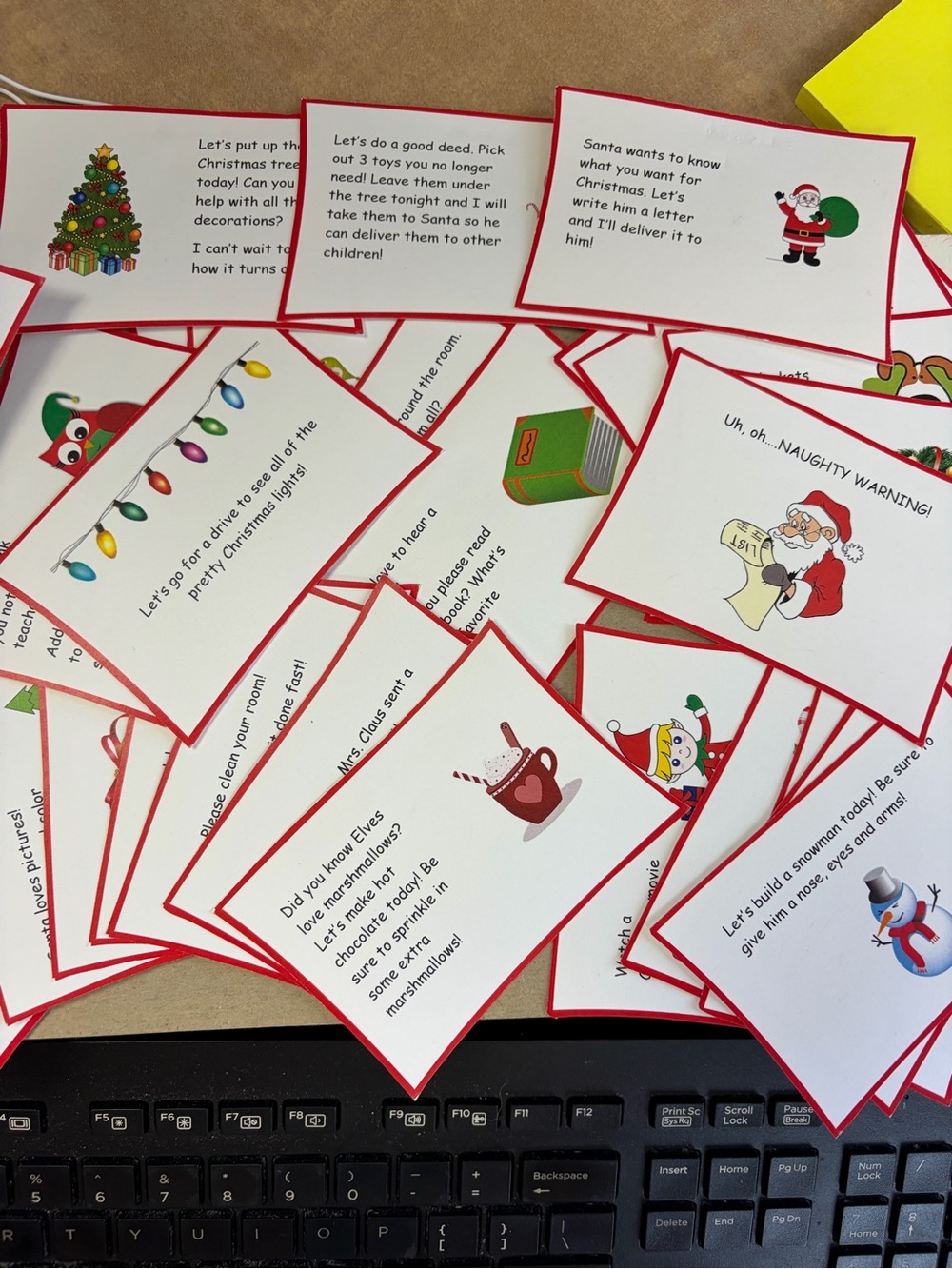 Holiday House Elf Reusable Message Cards - set of 28 cards